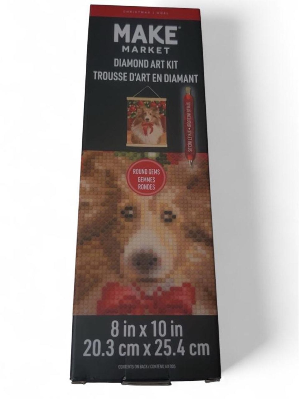 Makers Market Diamond Art Kit — Brown, Red Collie Dog Design